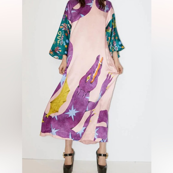 Artistic Nature Satin Dress  size small - Picture 1 of 4